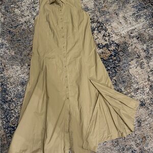Bimba y Lola Chic Sleeveless Khaki Maxi Dress size 8
